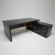 Load image into Gallery viewer, ESCRITORIO 28X63X30’’ TOMY NEGRO/BEIGE Muebles de Oficina