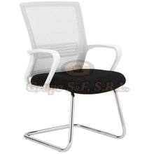 Load image into Gallery viewer, SILLA PARA VISITA KIMBO MALLA BLANCO/NEGRO Muebles de Oficina