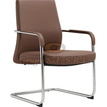 Load image into Gallery viewer, SILLA PARA VISITA ROBERTO MARRON 240LB Muebles de Oficina