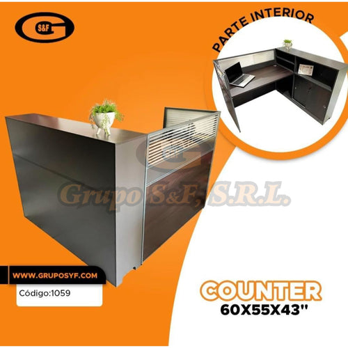 Counter 60X55X43 Gris/marron Osc. Muebles De Oficina