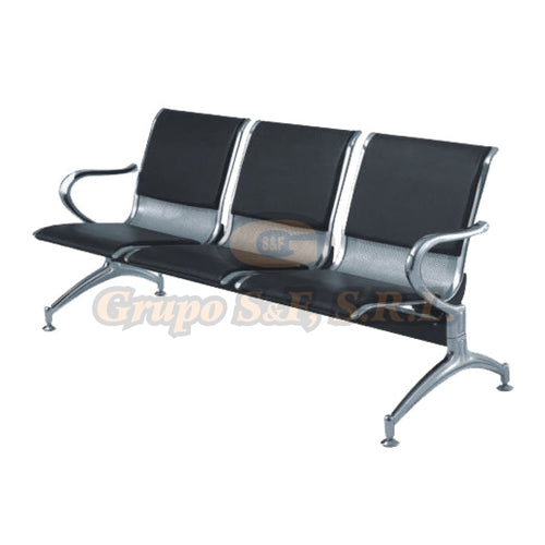 Bancada 3 Silla Metal C/colcha Muebles De Oficina