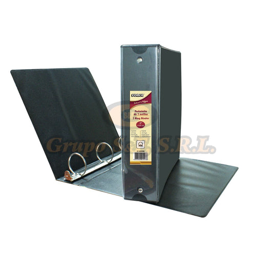 Carpeta De Tres Anillos 3 C/cover Negra (Fc-Rb03Bk) Material & Equipo Oficina