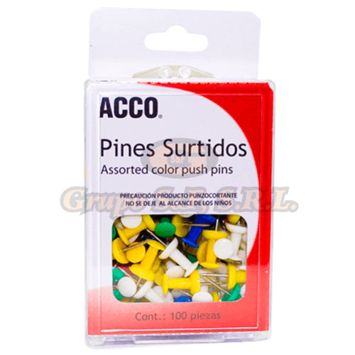 Chinchetes Acco Cabeza Col. P1167 Material & Equipo De Oficina