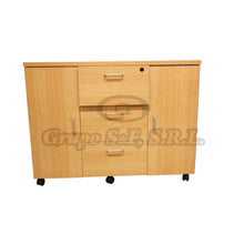 Cargar imagen en el visor de la galería, Credenza 40×16 (Oz-1245B/oz-1245Bc) Beech (Crema) Muebles De Oficina
