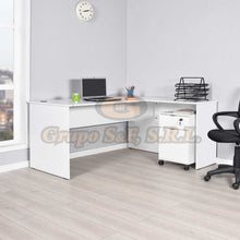 Cargar imagen en el visor de la galería, Escritorio En L 63X58X30 Color Blanco (Rms-320-Dd-1) Muebles De Oficina
