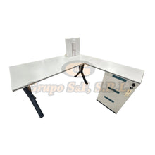 Cargar imagen en el visor de la galería, ESCRITORIO L 28X56X30’’ AZUL/BLANCO Muebles de Oficina
