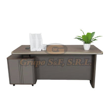 Load image into Gallery viewer, ESCRITORIO L 71X71X30” MARRON/GRIS Muebles de Oficina

