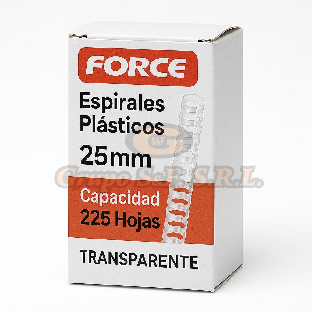 ESPIRALES 25MM 1’’ 50/1 225H TRANSPARENTE (FC-25MMCLR) Material & Equipo de Oficina