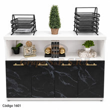 Load image into Gallery viewer, ESTANTE 28X64” MB811 MÁRMOL/BCO/NEG - Muebles de Oficina
