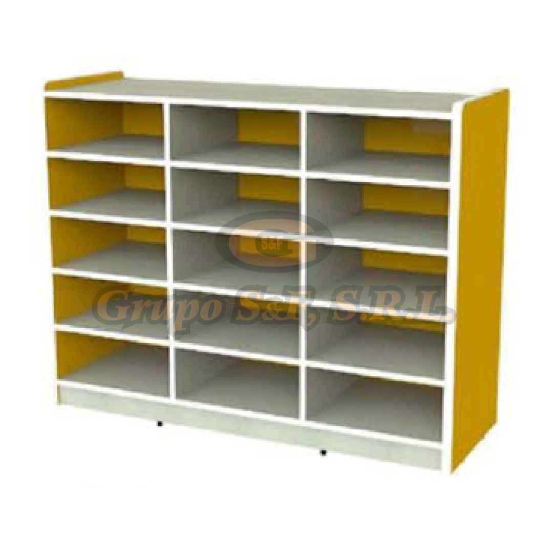 Gabinete Infantil 15 Espacios Amarillo 12X48X36’’ Muebles Escolares