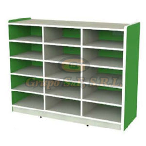 Gabinete Infantil 15 Espacios Verde 12X48X36’’ Muebles Escolares