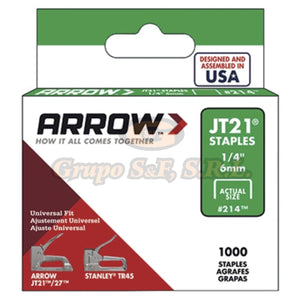 Grapas Jt21 1/4 6Mm Paq. 1000/1 (214) Material & Equipo De Oficina