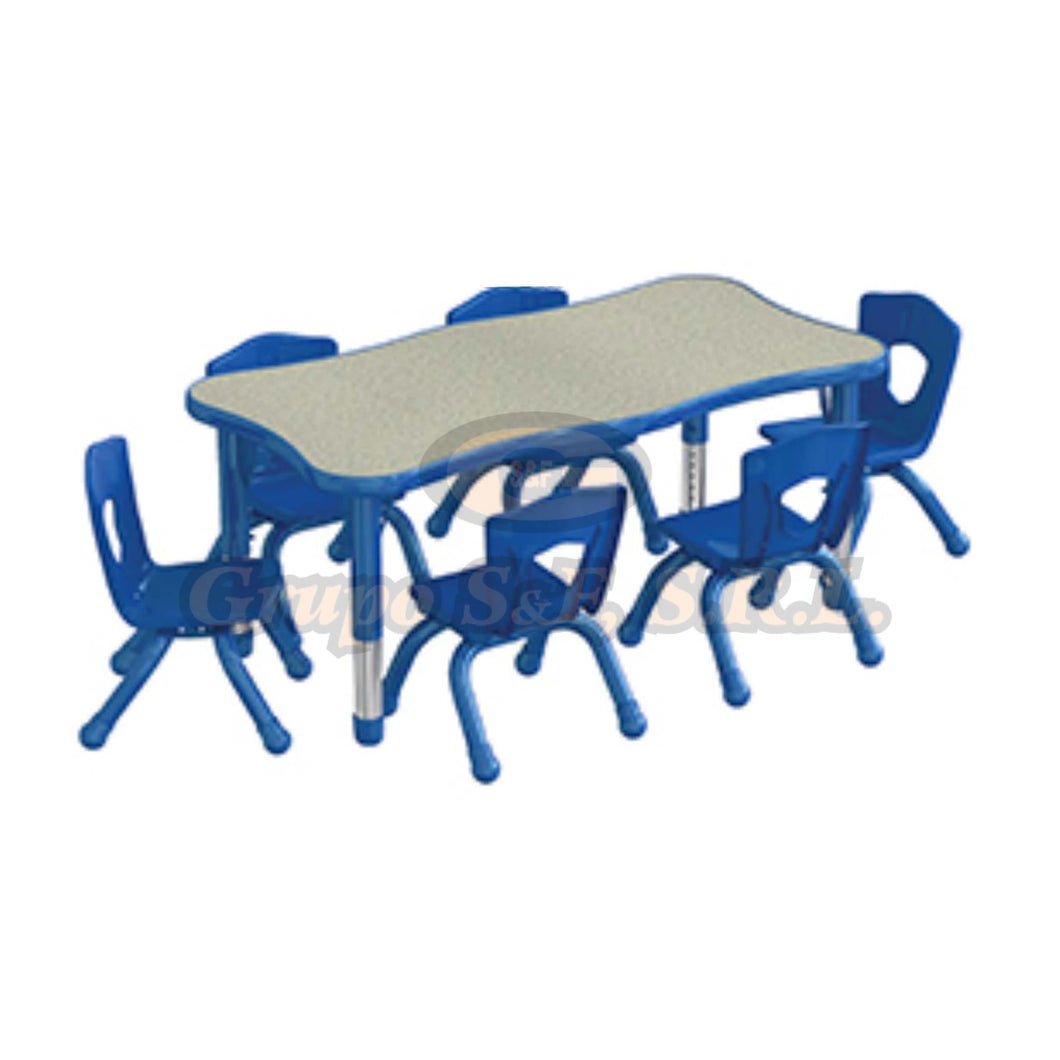 Mesa Infantil Pitaya Rectangular Azul Muebles Escolares