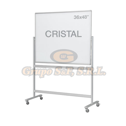 PIZARRA CRISTAL 36X48’’ CON RUEDAS Escolares