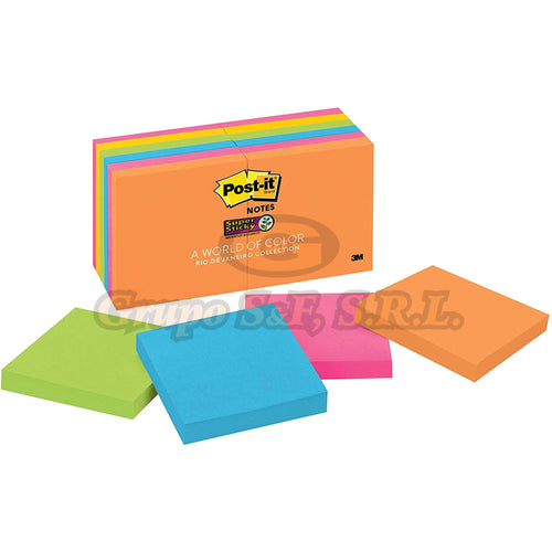 Post-It 3X3 Neon 3M Surt 654-12Ssuc Material & Equipo De Oficina
