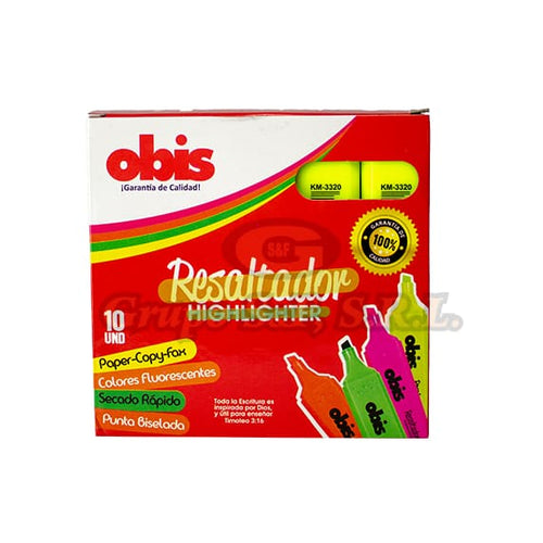 Resaltador Obis Rosado Material & Equipo De Oficina
