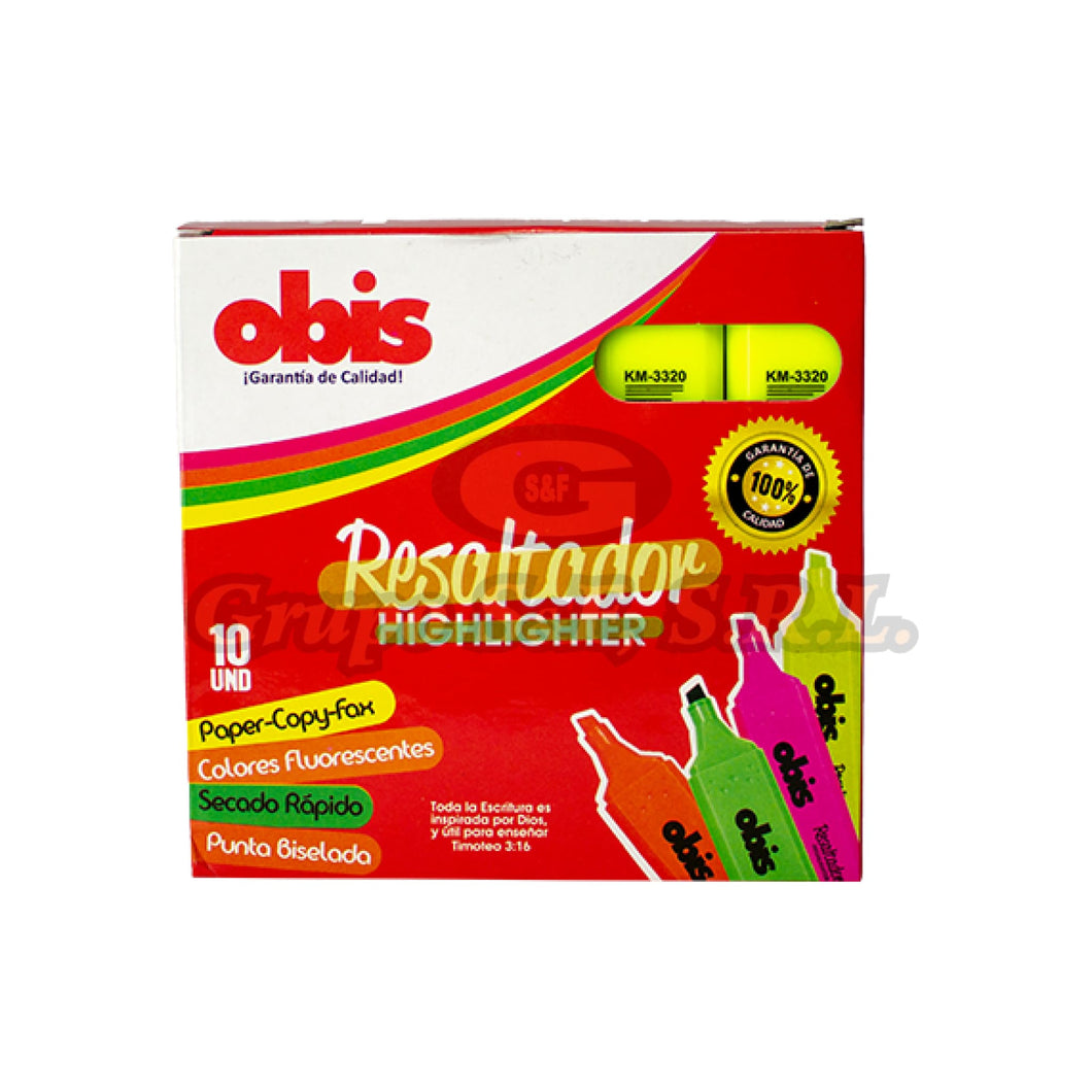 Resaltador Obis Rosado Material & Equipo De Oficina