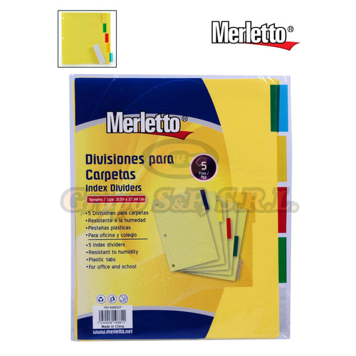 SEPARADOR PARA CARPETA 5/1 Material & Equipo de Oficina