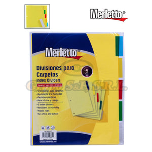 SEPARADOR PARA CARPETA 5/1 Material & Equipo de Oficina