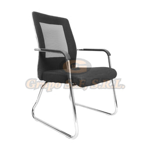 Silla P/Visita Asia Negro Malla Muebles De Oficina