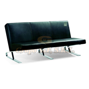 Sofa 3 Persona 297 Negro Vinil Muebles De Oficina