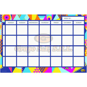 Calendario Planificador Semanal Con Notas Adhesivas Post-It 11X17 (730-Cal-Grdnt) Material & Equipo