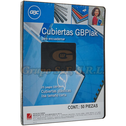 Cubierta P/enc. Plast. Negro Pr Gbc Material & Equipo De Oficina