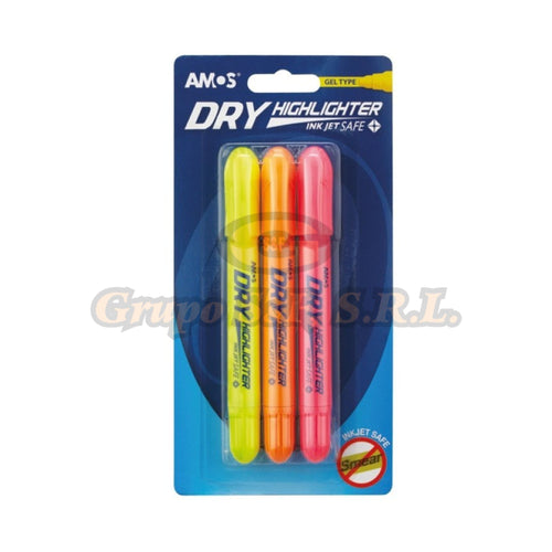 Resaltador Amos Dry Surt. Blis3/1 Material & Equipo De Oficina