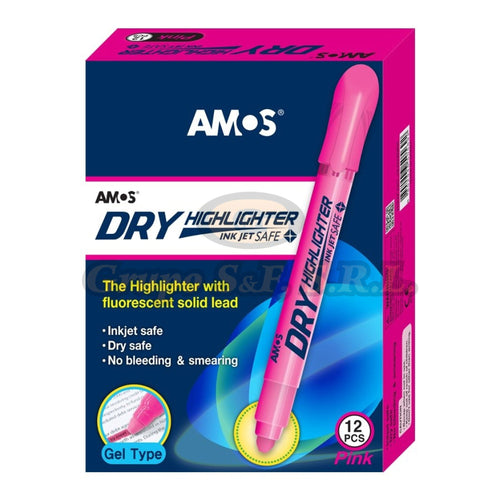 Resaltador Amos Seco Dry Rosado Material & Equipo De Oficina