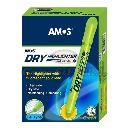 Resaltador Amos Seco Dry Verde Material & Equipo De Oficina